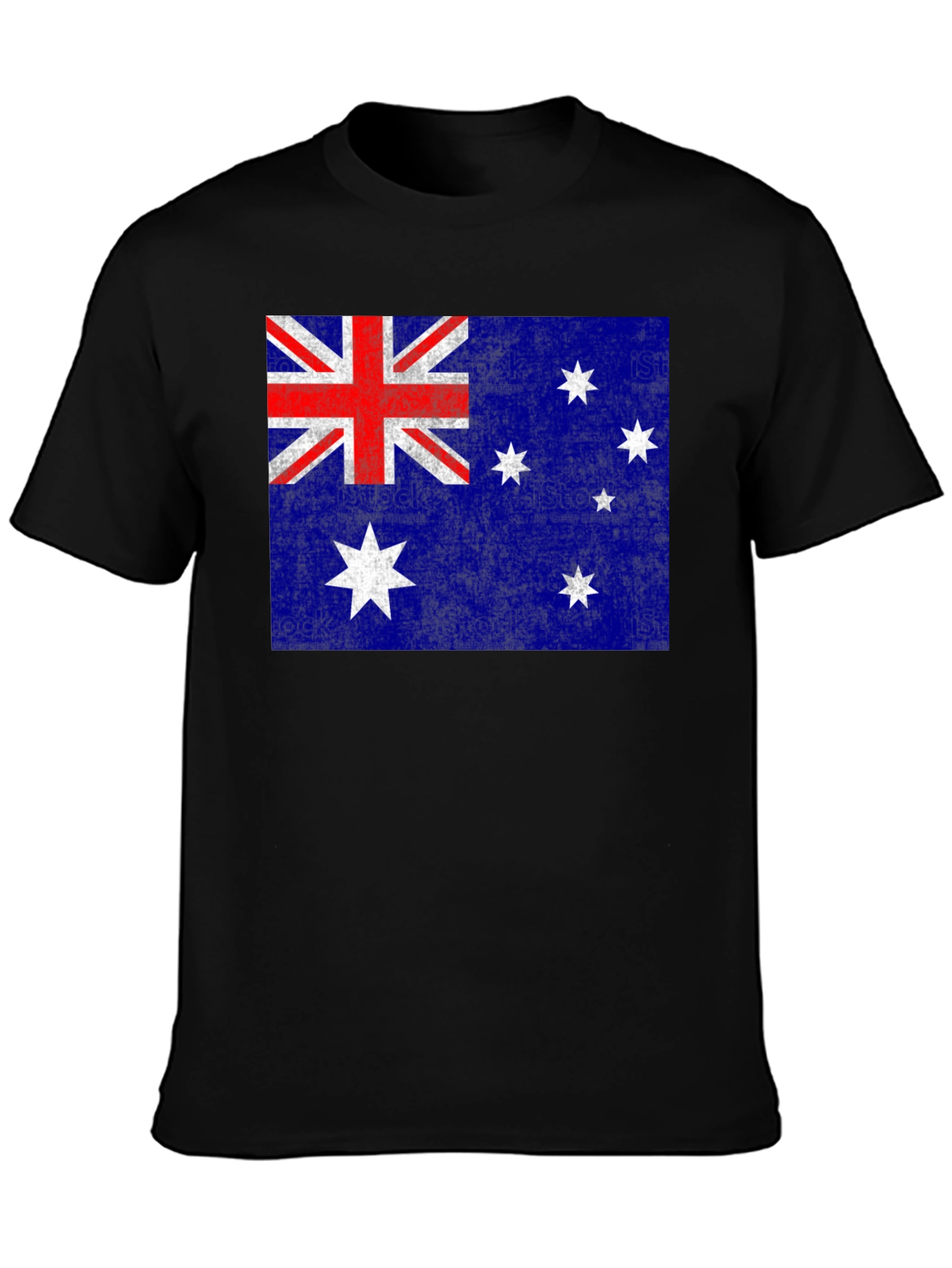 Australian Flag Graphic Tee | Black Cotton Blend