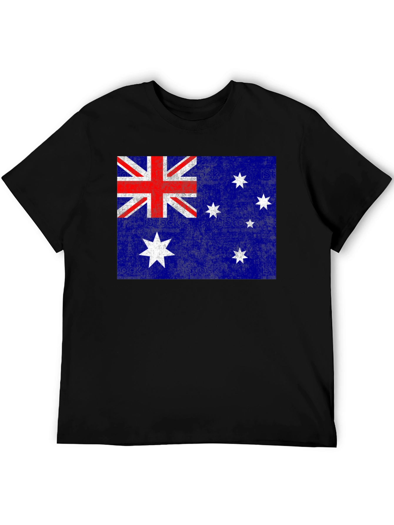 Australian Flag Graphic Tee | Black Cotton Blend