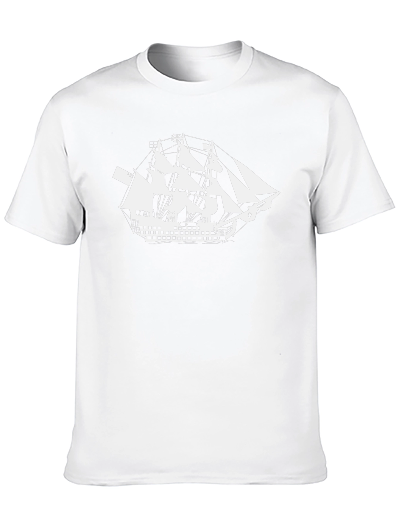 Nautical Sailboat Graphic Tee - Black Cotton Shirt
