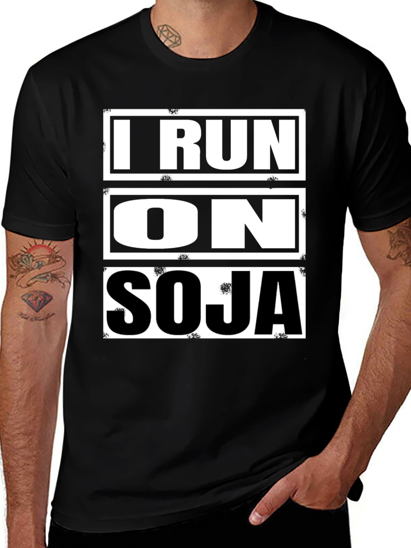 I Run on SOJA Black Graphic T-Shirt