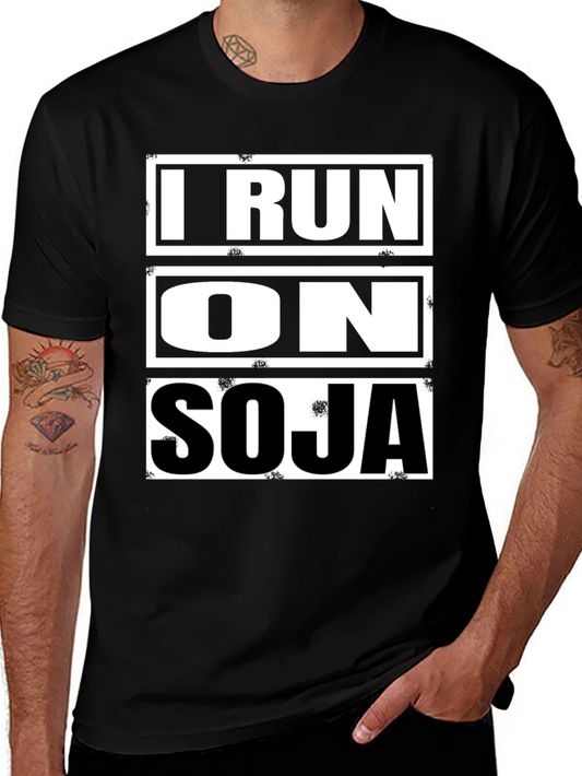 I Run on SOJA Black Graphic T-Shirt