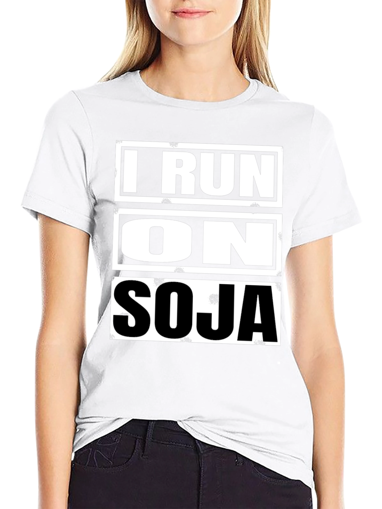 I Run on SOJA Black Graphic T-Shirt