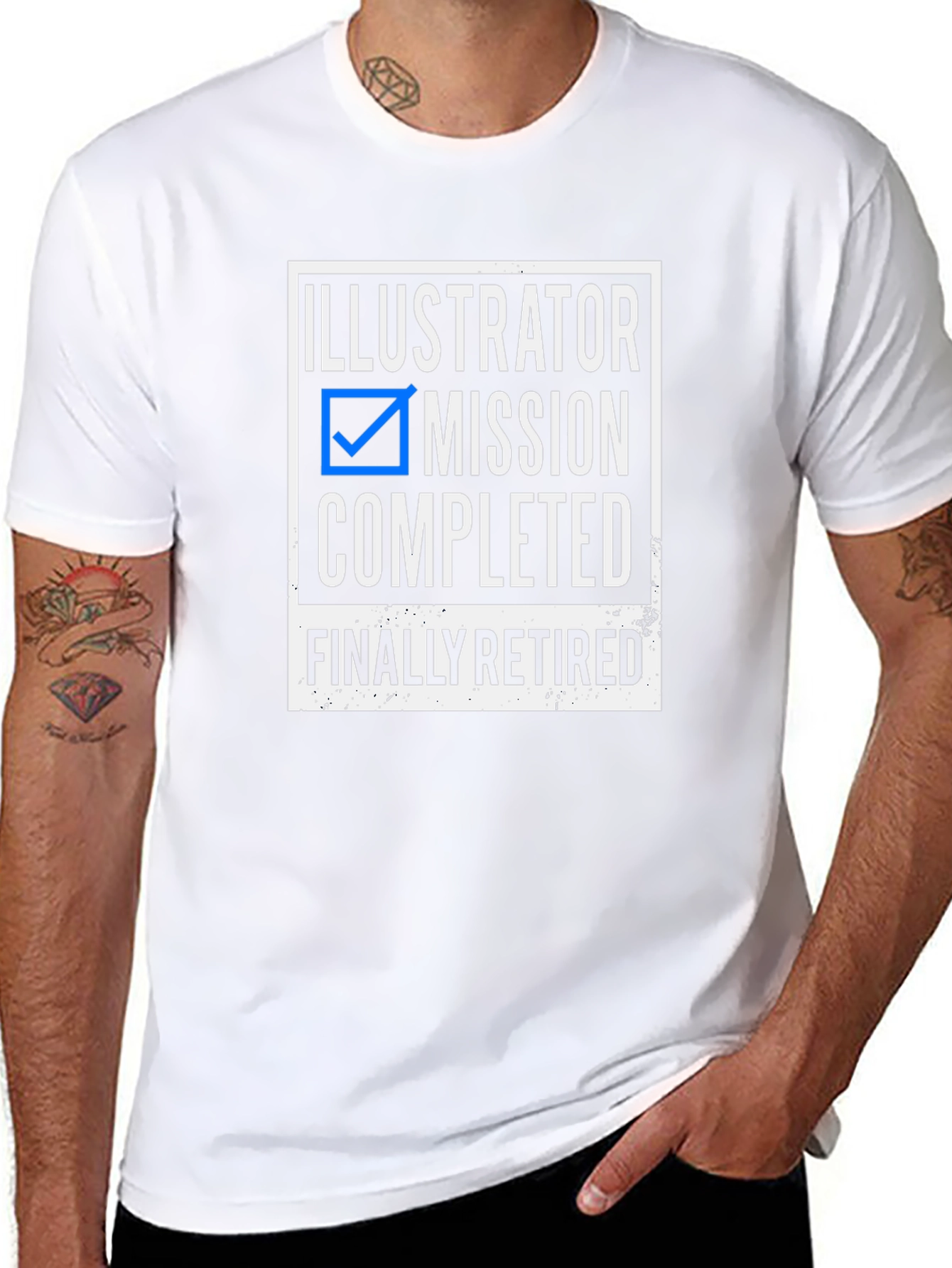 Illustrator Mission Completed Retired Graphic Tee