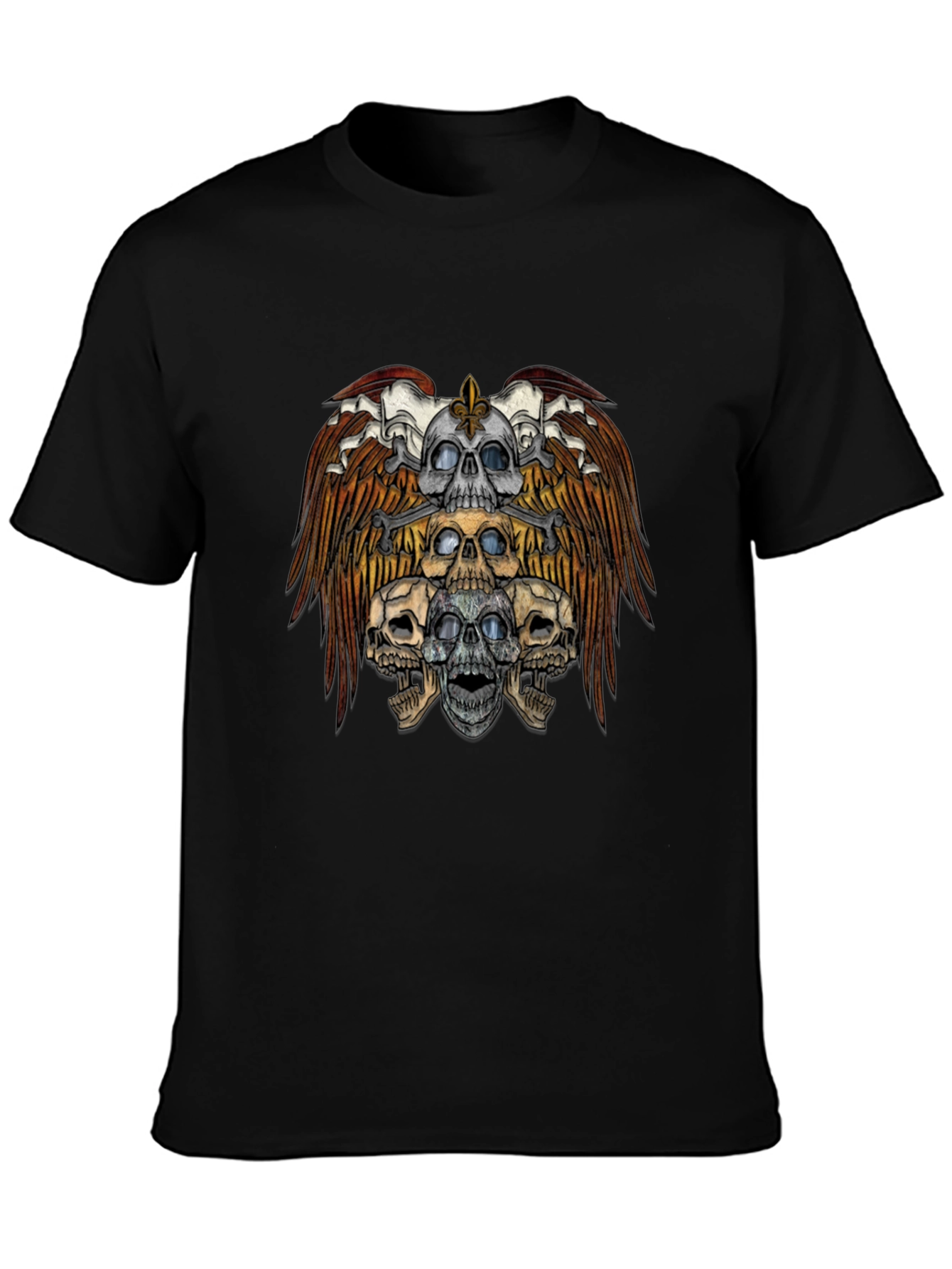 Skull Eagle Graphic Print Tee