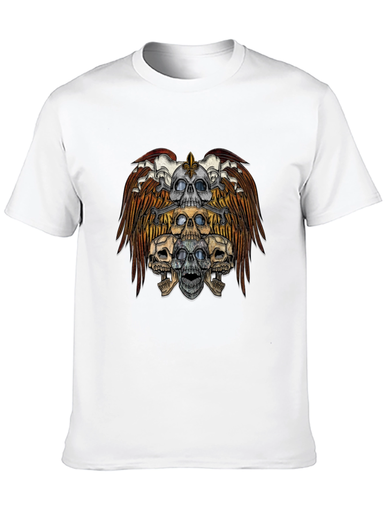 Skull Eagle Graphic Print Tee
