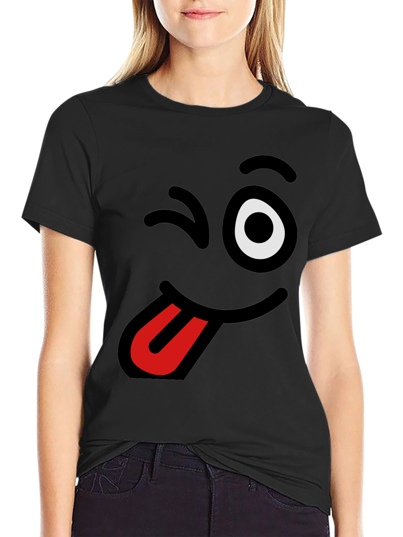 Funny Winking Tongue Emoji T-Shirt