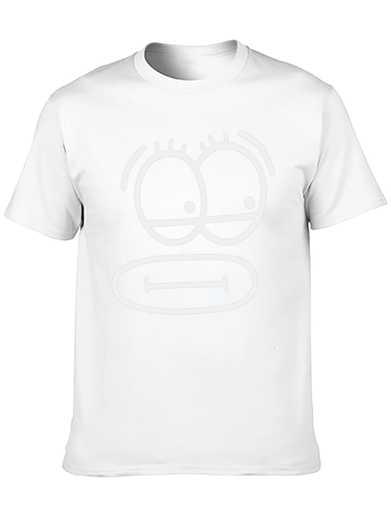 Funny Cartoon Face Black T-Shirt