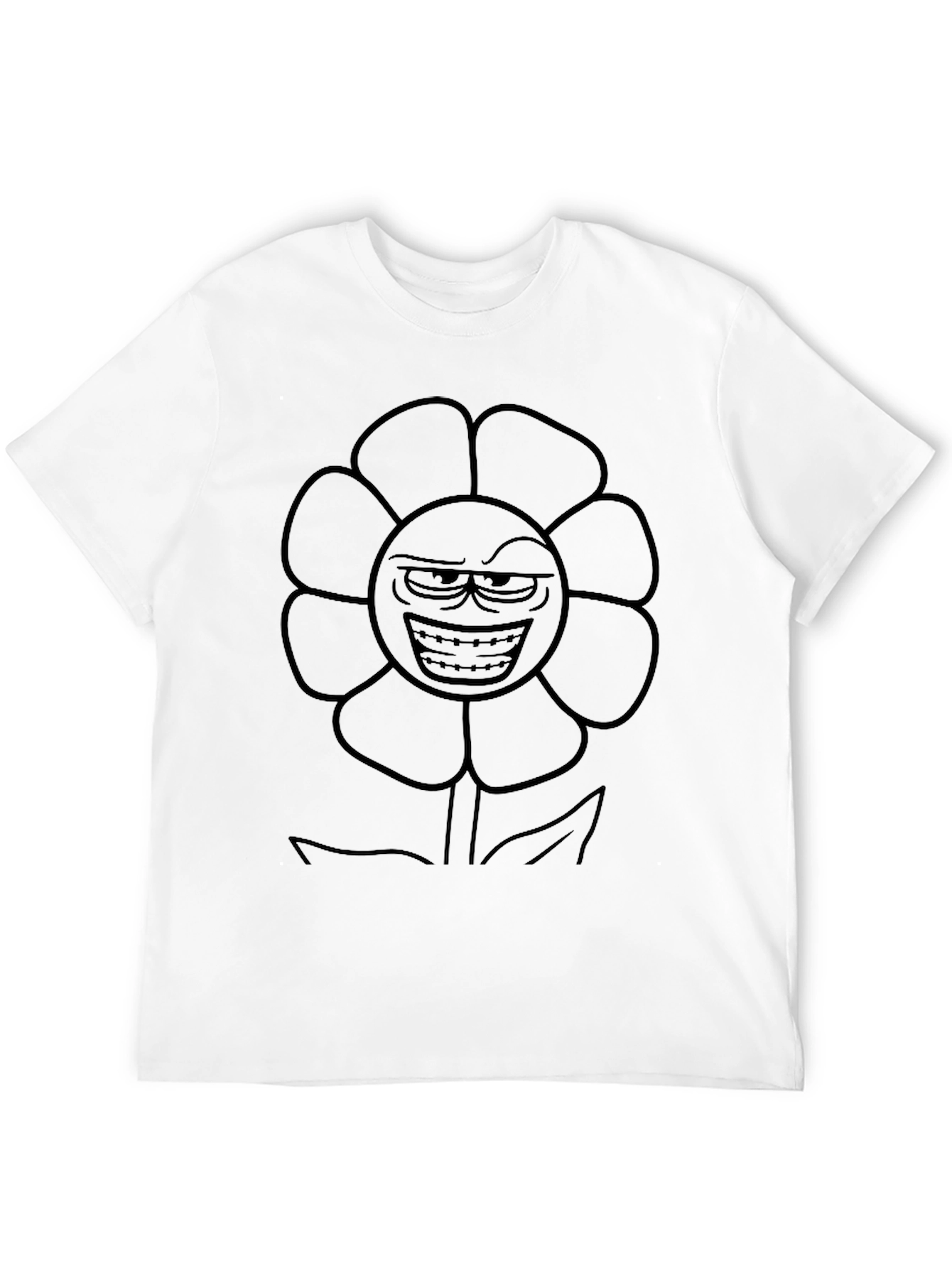 Mens Black Flowey Graphic Tee