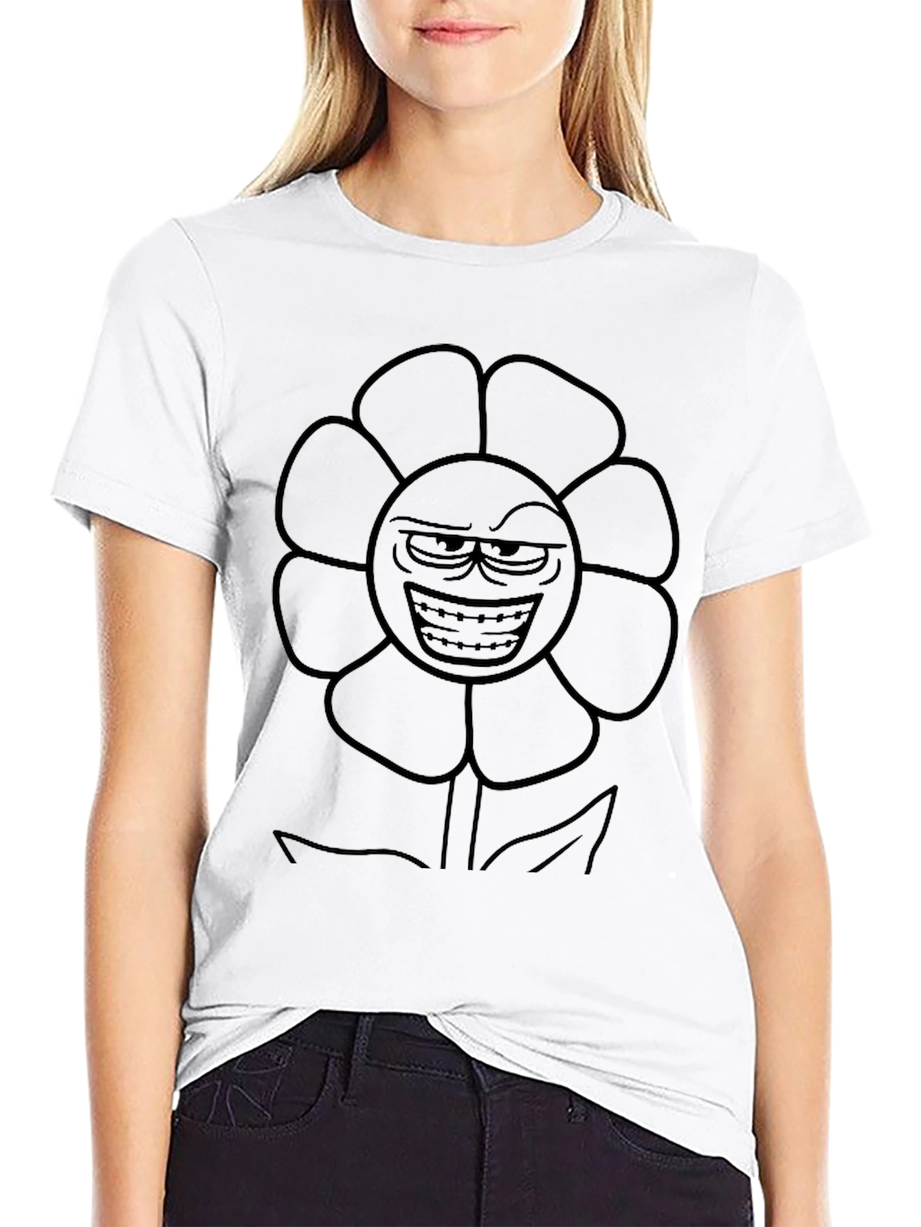 Mens Black Flowey Graphic Tee