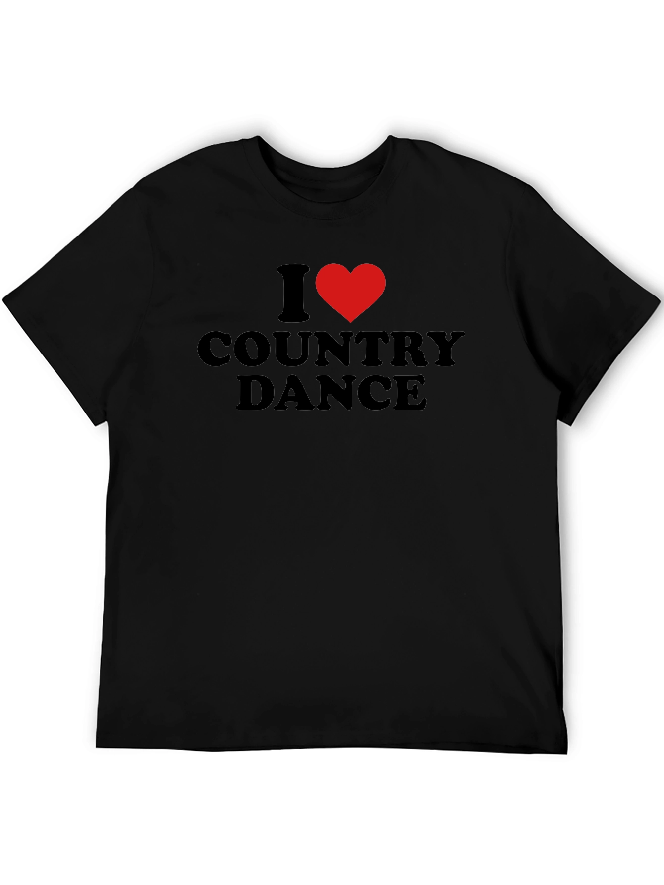 I Heart Country Dance Black T-Shirt
