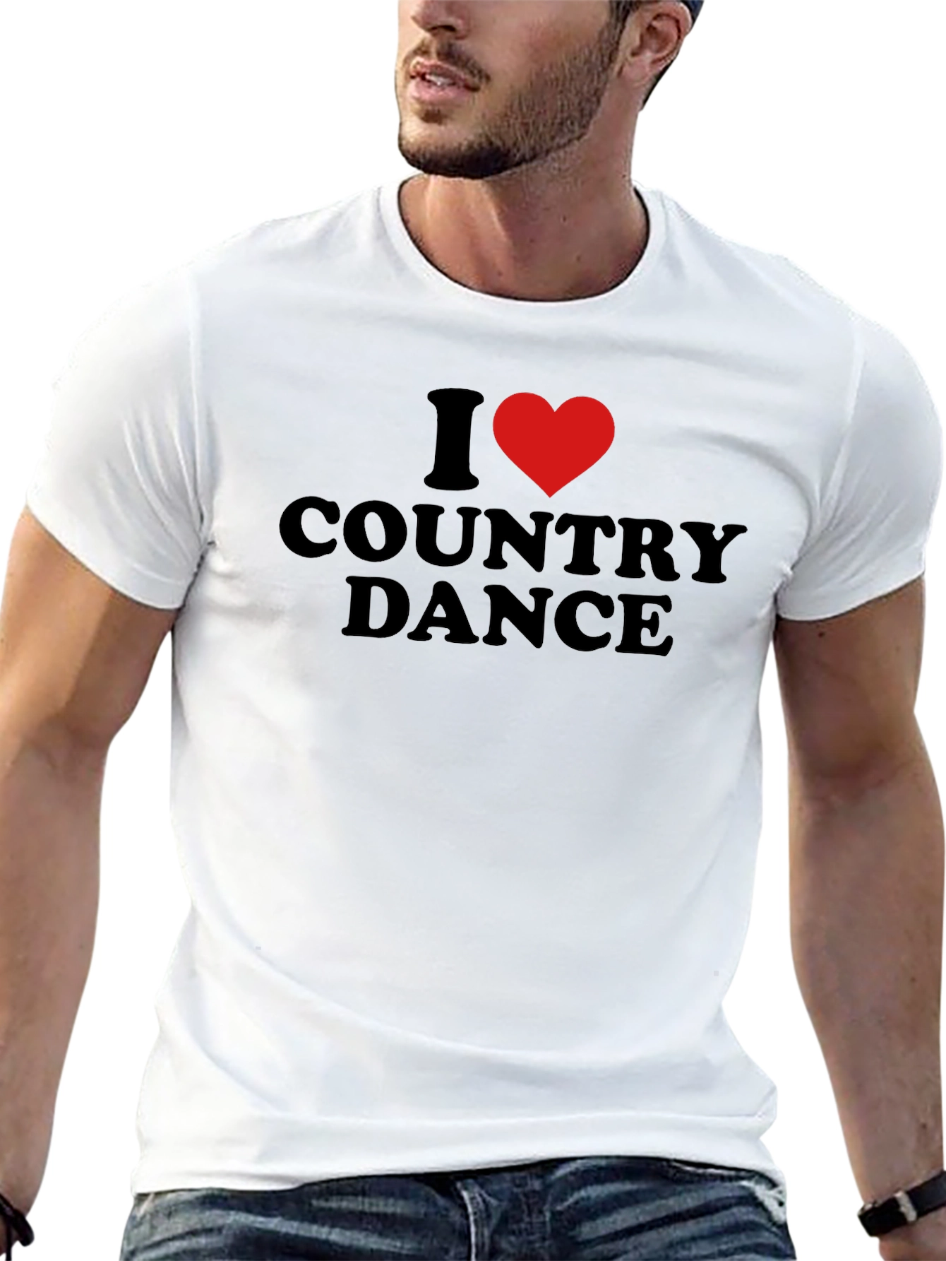 I Heart Country Dance Black T-Shirt