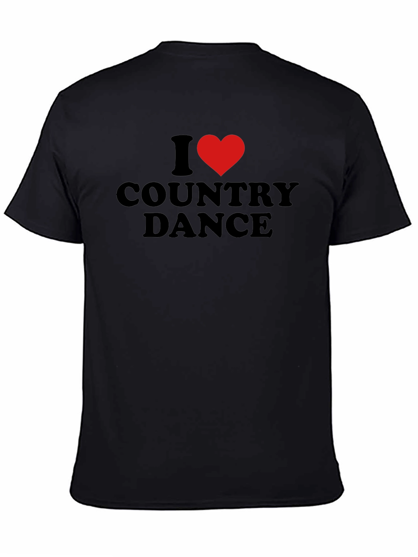 I Heart Country Dance Black T-Shirt