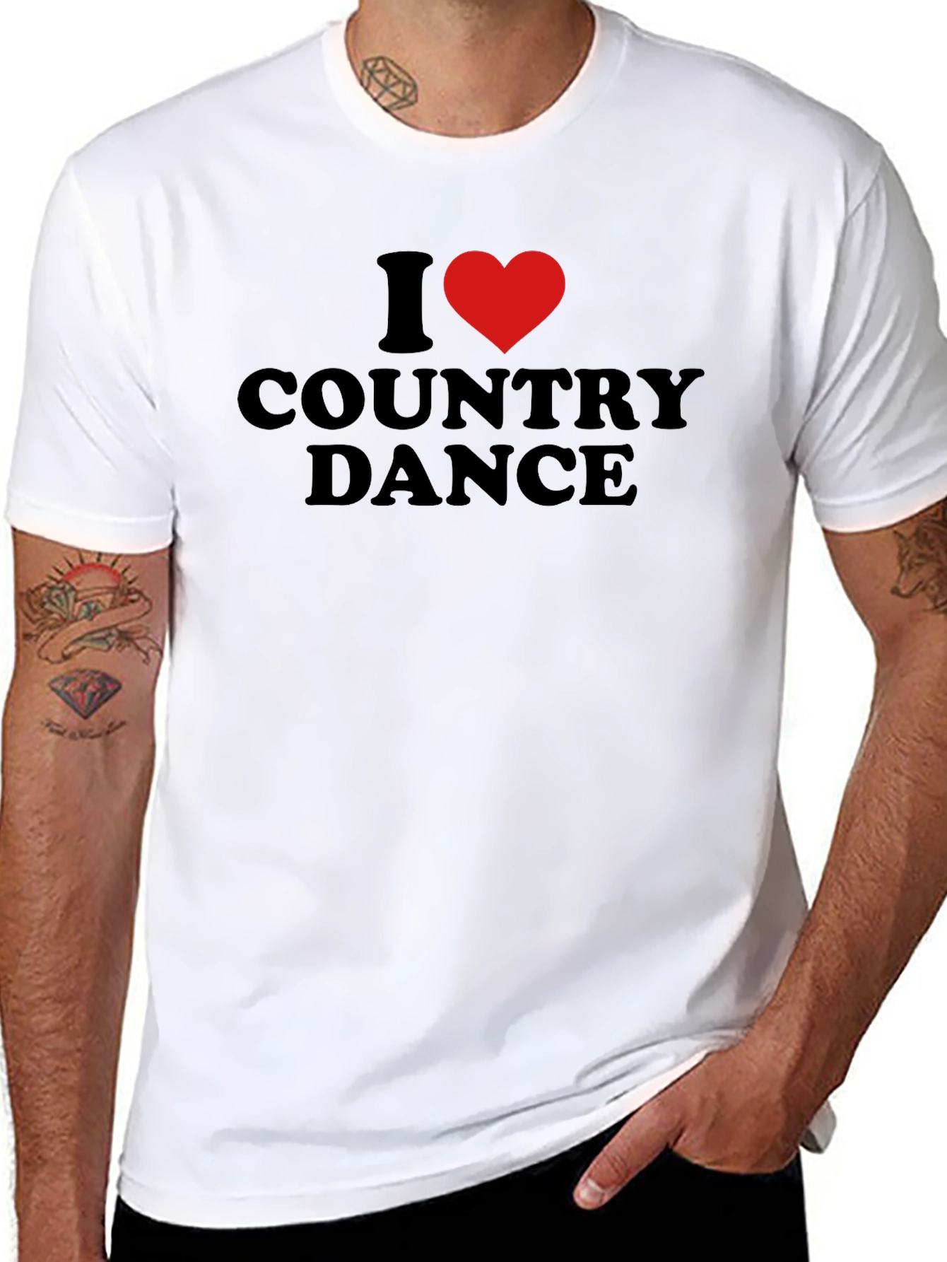 I Heart Country Dance Black T-Shirt