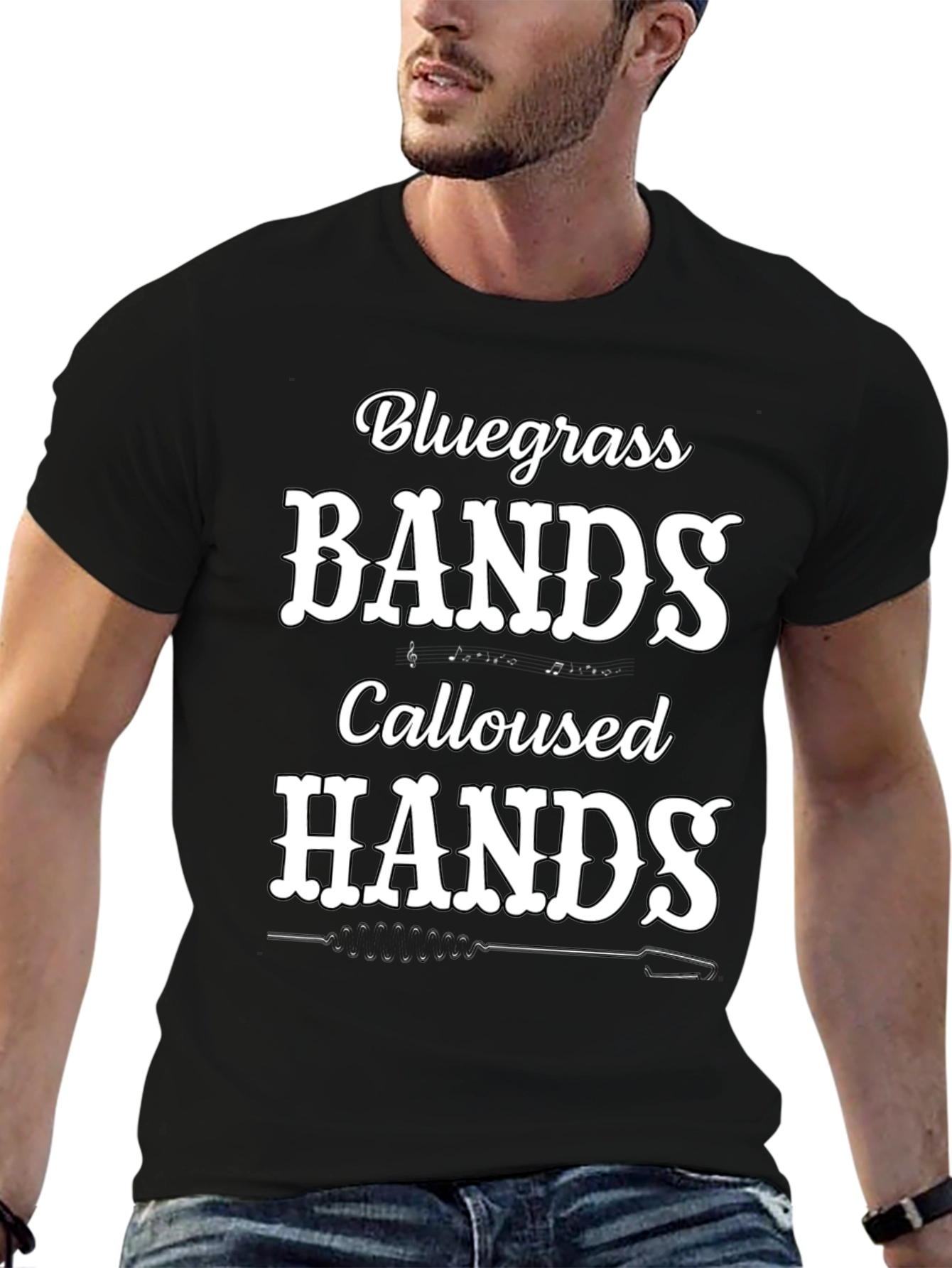 Bluegrass Bands Calloused Hands Black T-Shirt