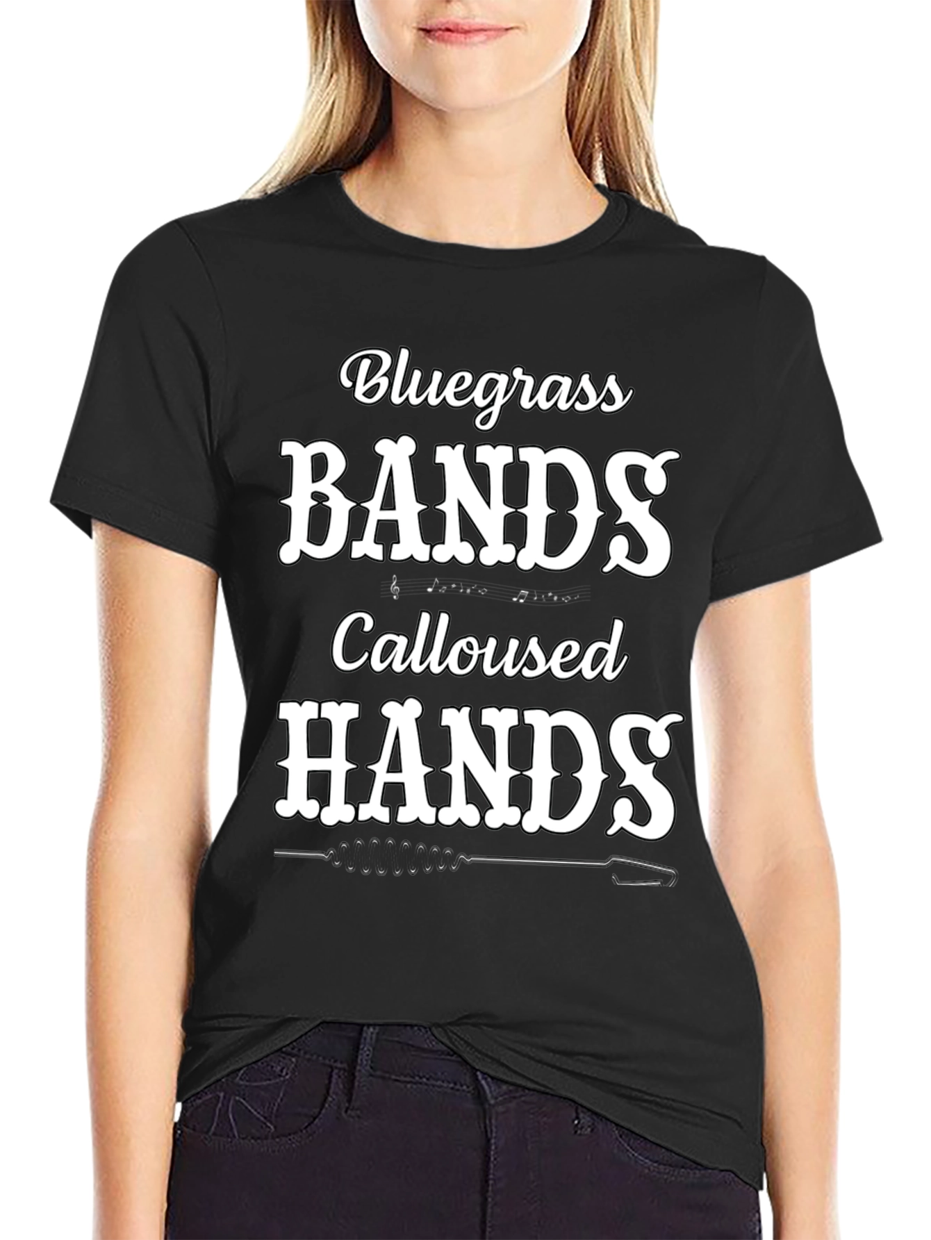 Bluegrass Bands Calloused Hands Black T-Shirt