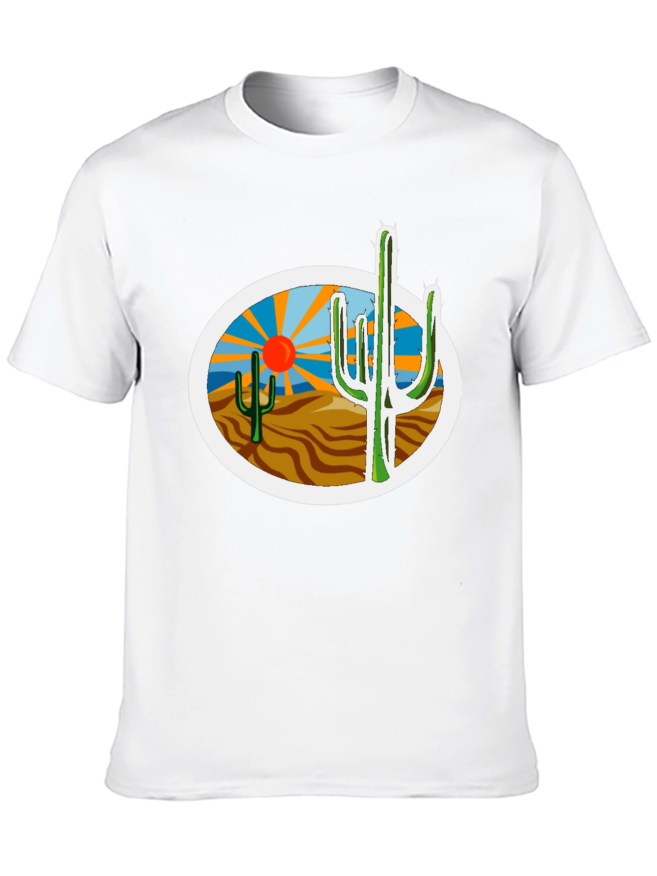 Desert Cactus Graphic Tee - Western Style Shirt