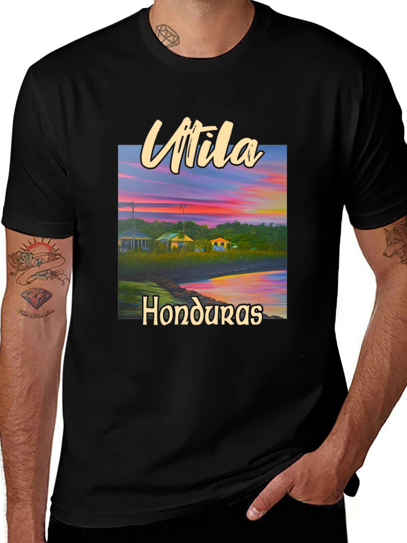 Utila Honduras T-Shirt - Coastal Sunset Tee