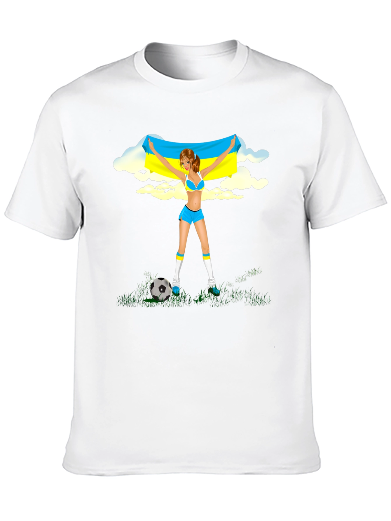 Ukraine Flag Soccer Girl T-Shirt