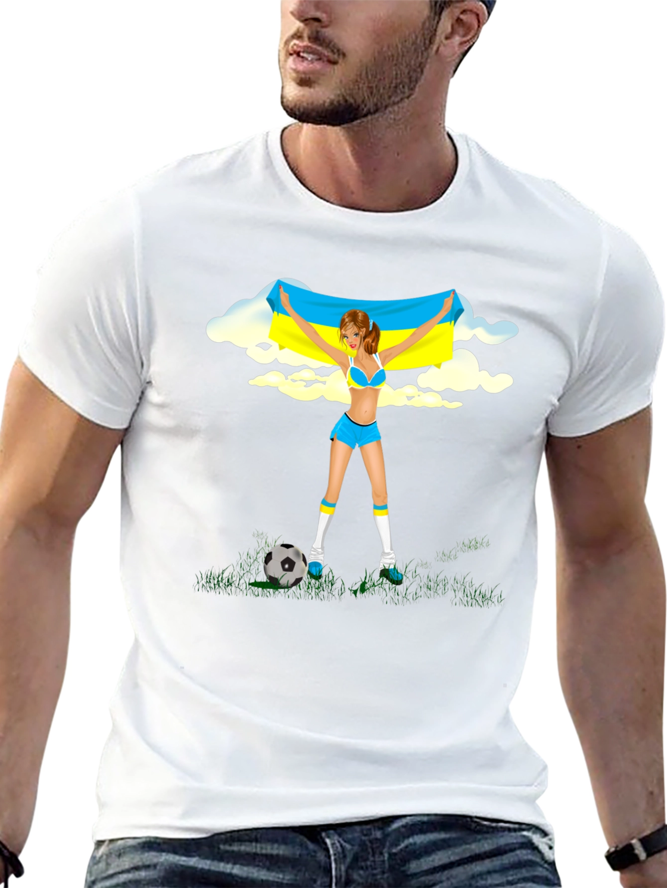 Ukraine Flag Soccer Girl T-Shirt