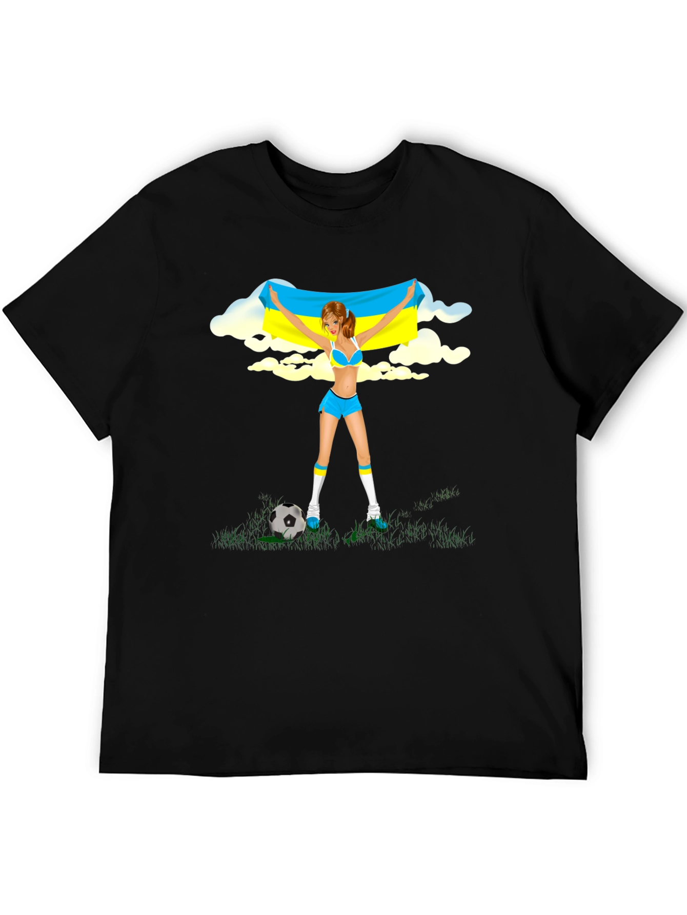 Ukraine Flag Soccer Girl T-Shirt