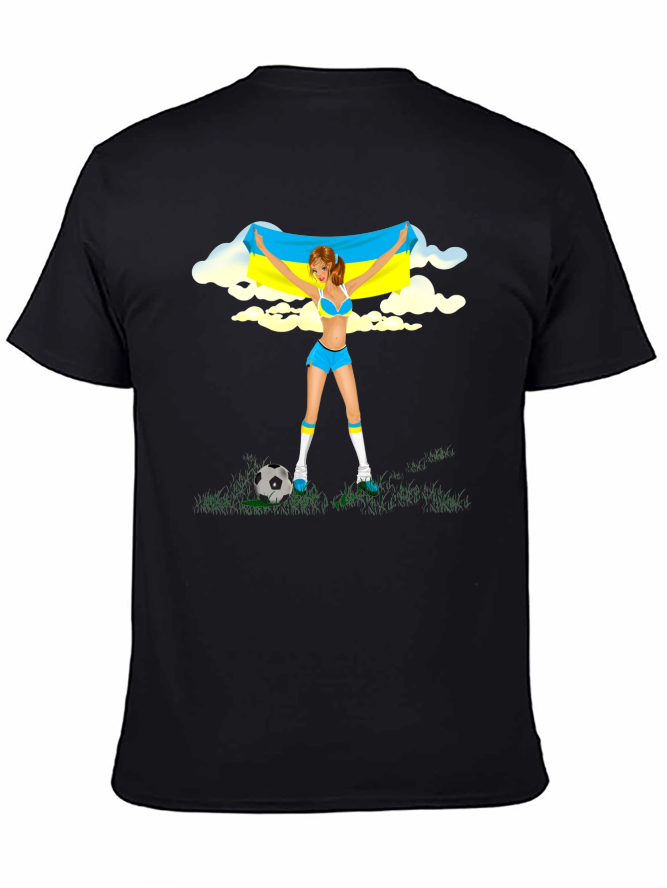 Ukraine Flag Soccer Girl T-Shirt
