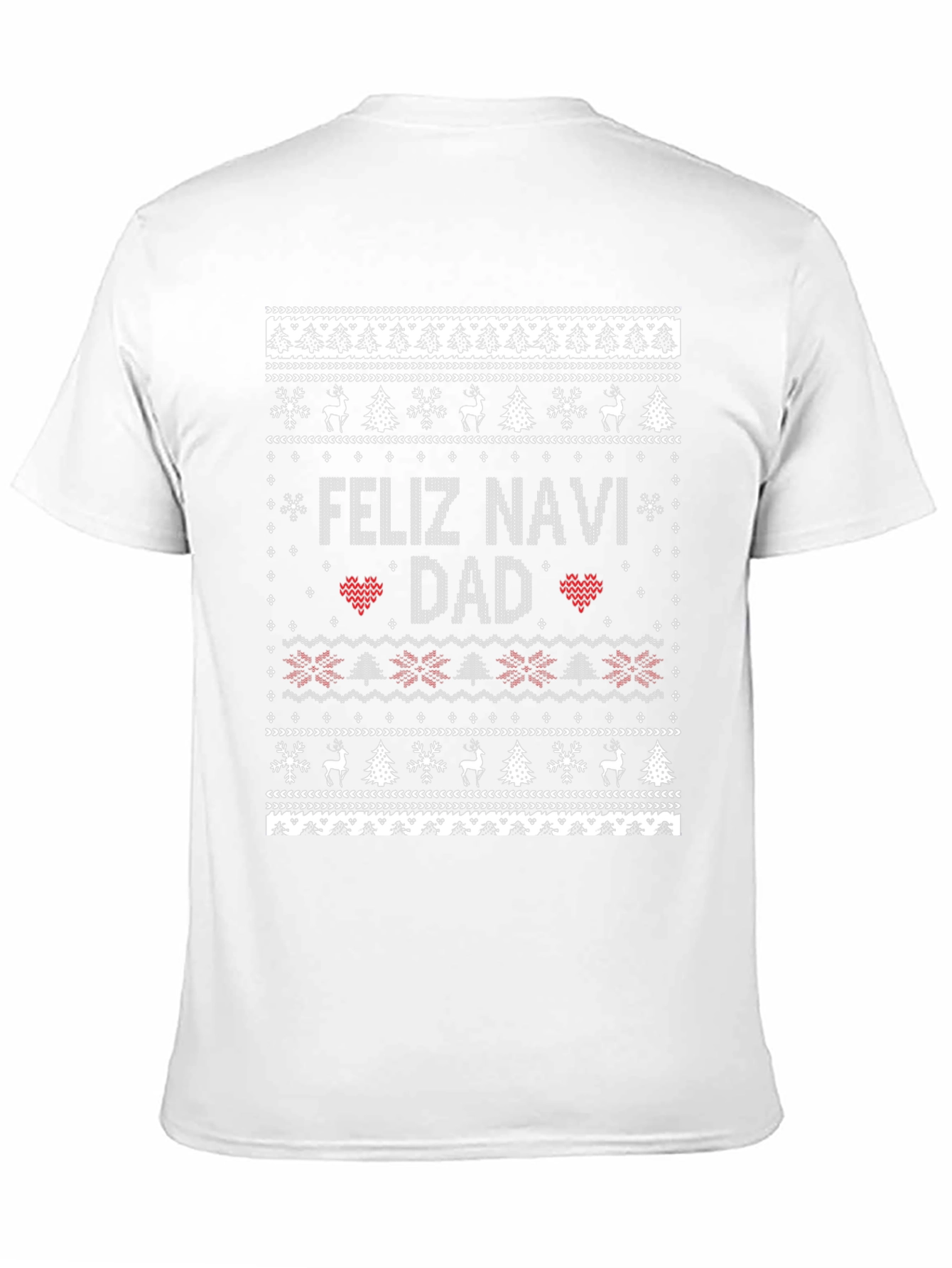 Feliz Navi Dad Christmas Sweater Style Black T-Shirt