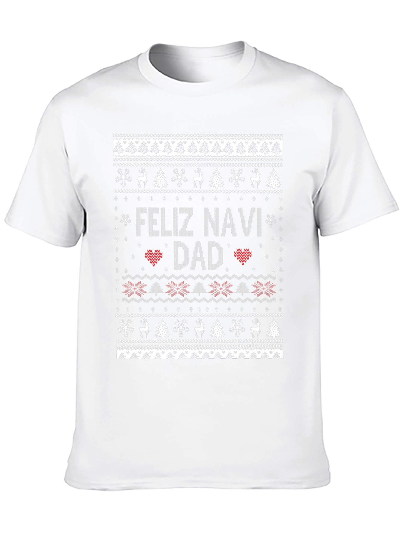 Feliz Navi Dad Christmas Sweater Style Black T-Shirt
