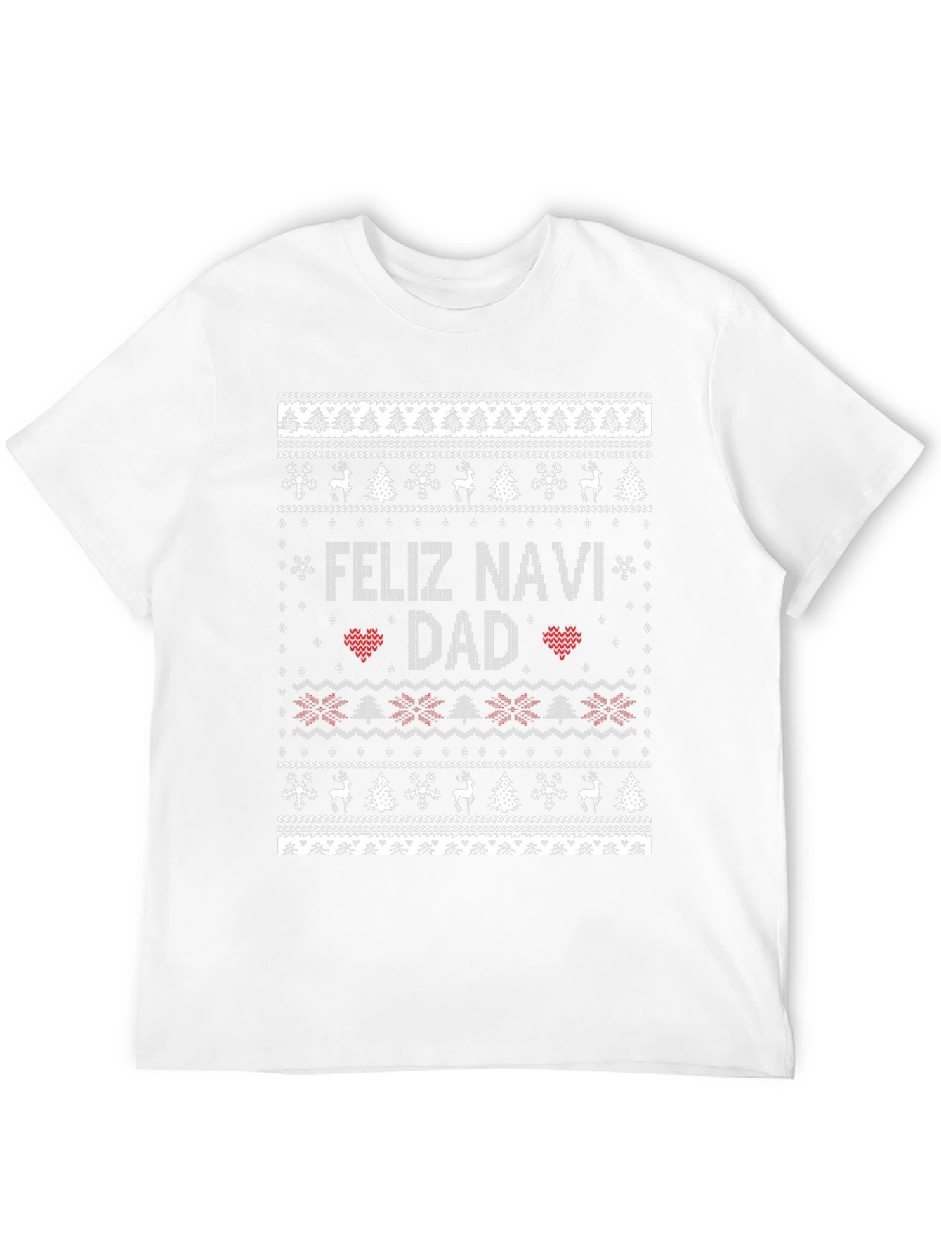 Feliz Navi Dad Christmas Sweater Style Black T-Shirt