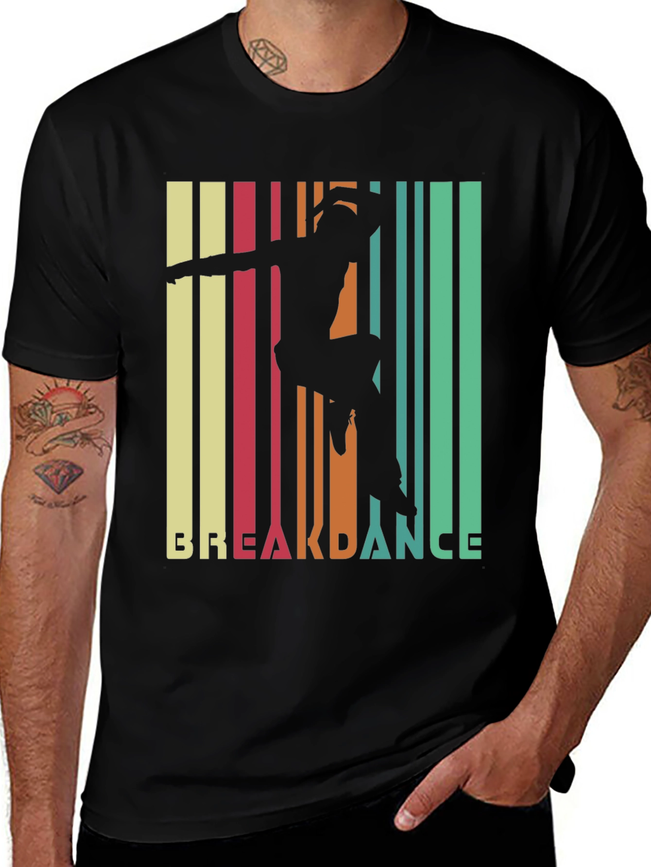 Retro Breakdance Silhouette Graphic T-Shirt