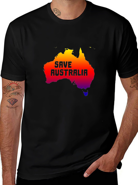 Save Australia Graphic Tee - Black Cotton T-Shirt