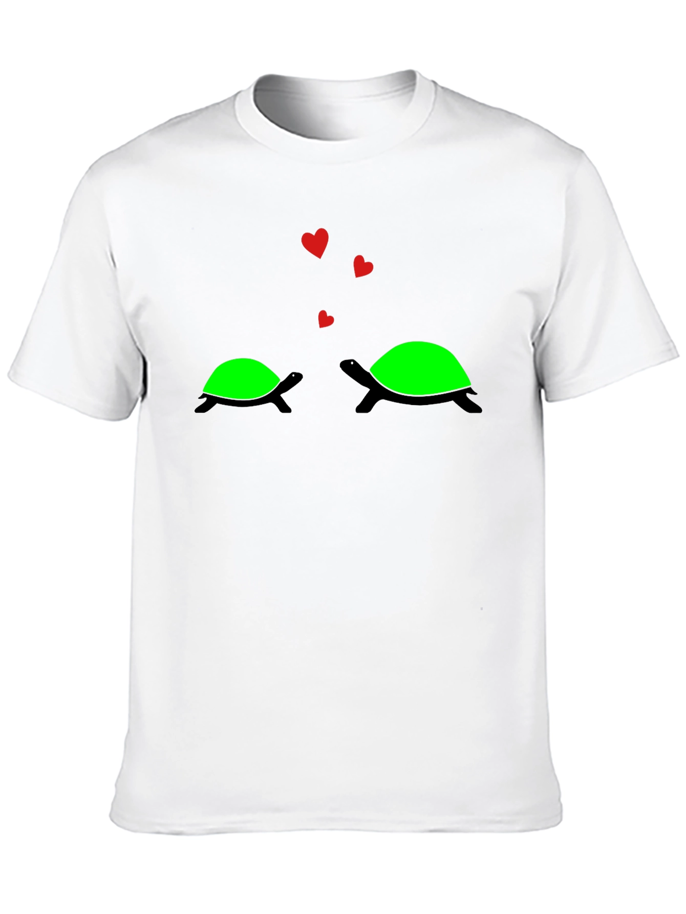 Cute Turtle Love Black T-Shirt