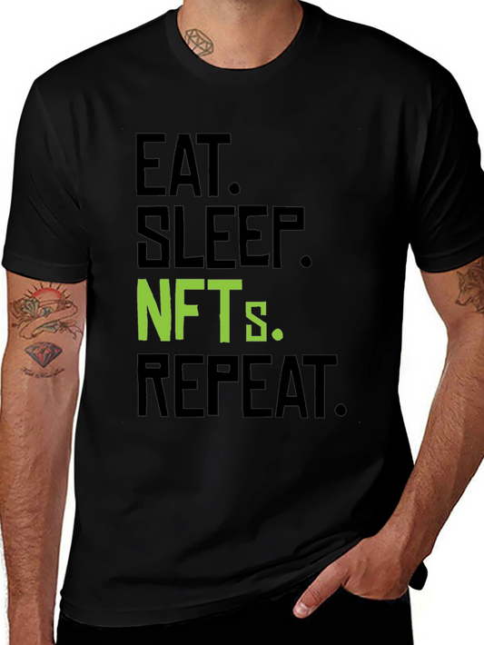 Eat Sleep NFTs Repeat Black T-Shirt