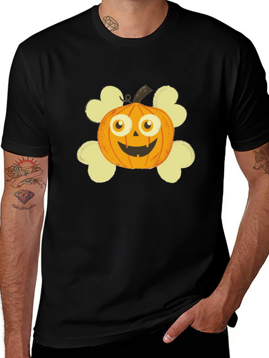 Pumpkin Skull Graphic T-Shirt