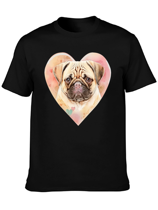 Pug Love Heart T-Shirt - Unique Dog Lover Tee