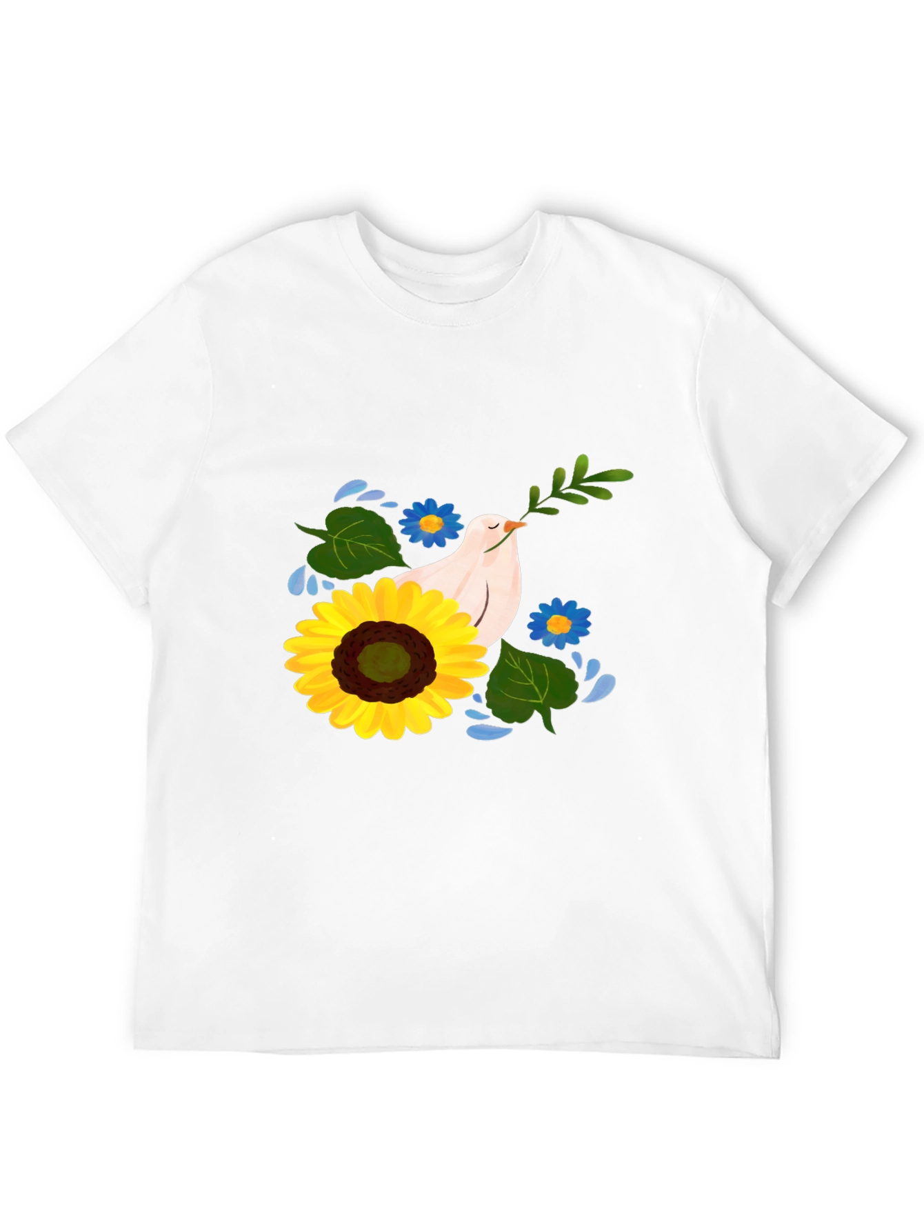 Peace Dove Sunflower Graphic Tee - Black