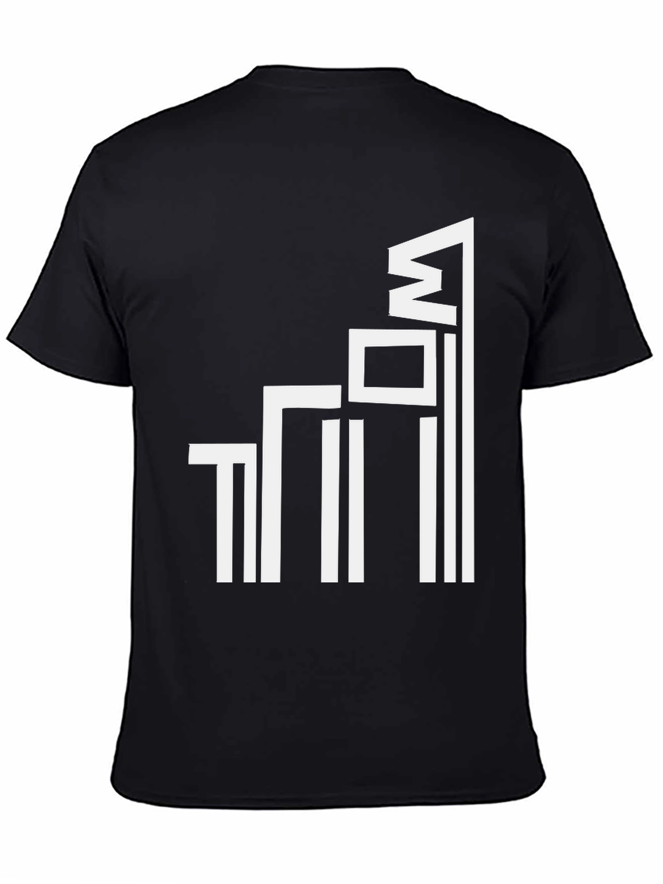 Modern Geometric Graphic Tee - Black