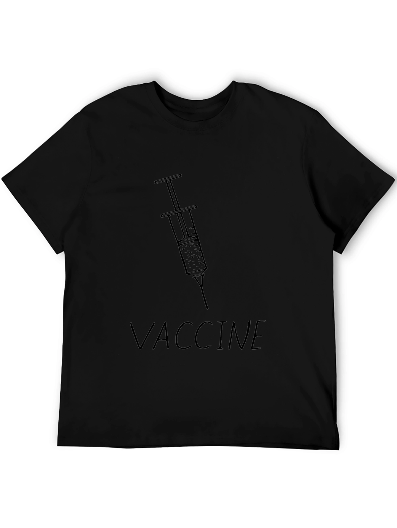 Vaccine Syringe Graphic Tee - Black Unisex T-Shirt