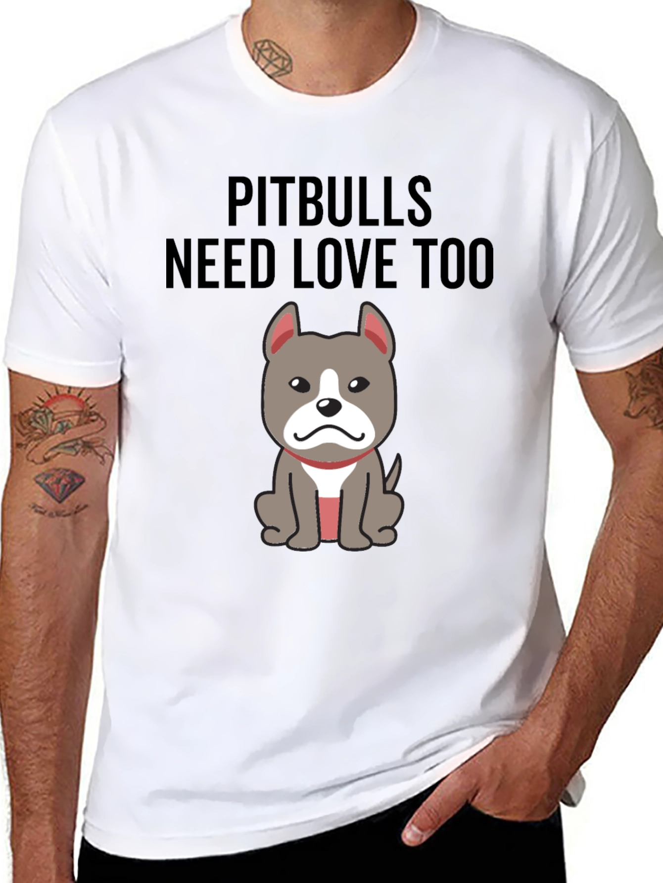 Pitbulls Need Love Too Graphic T-Shirt