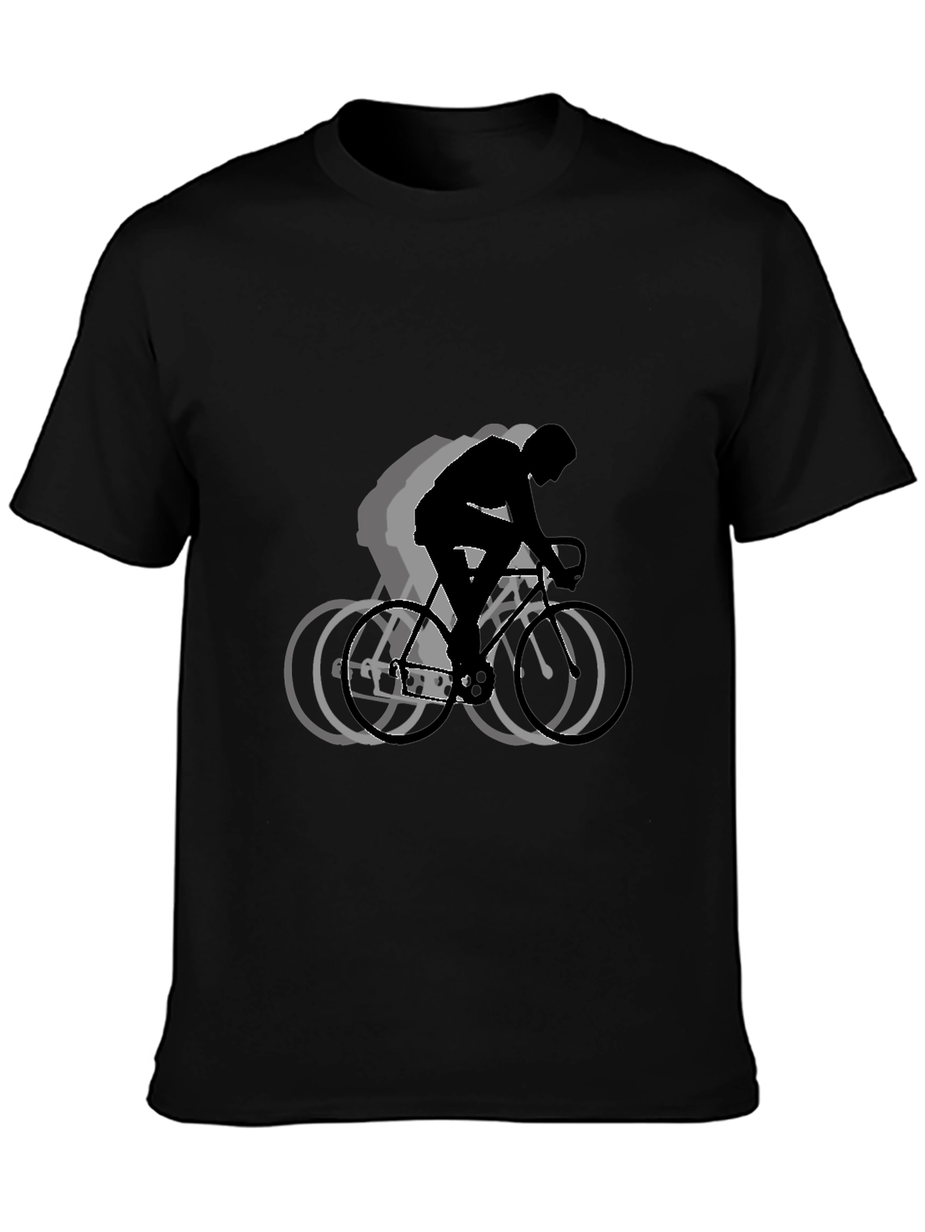 Biker Silhouette Graphic T-Shirt - Black
