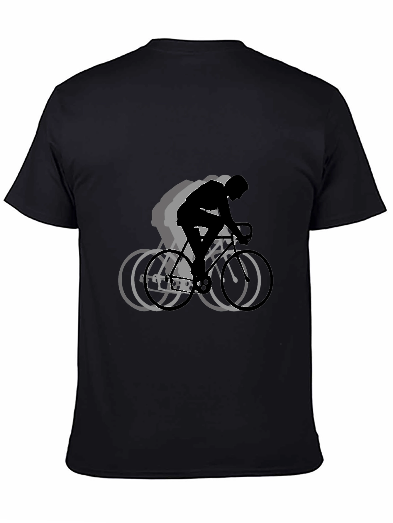 Biker Silhouette Graphic T-Shirt - Black