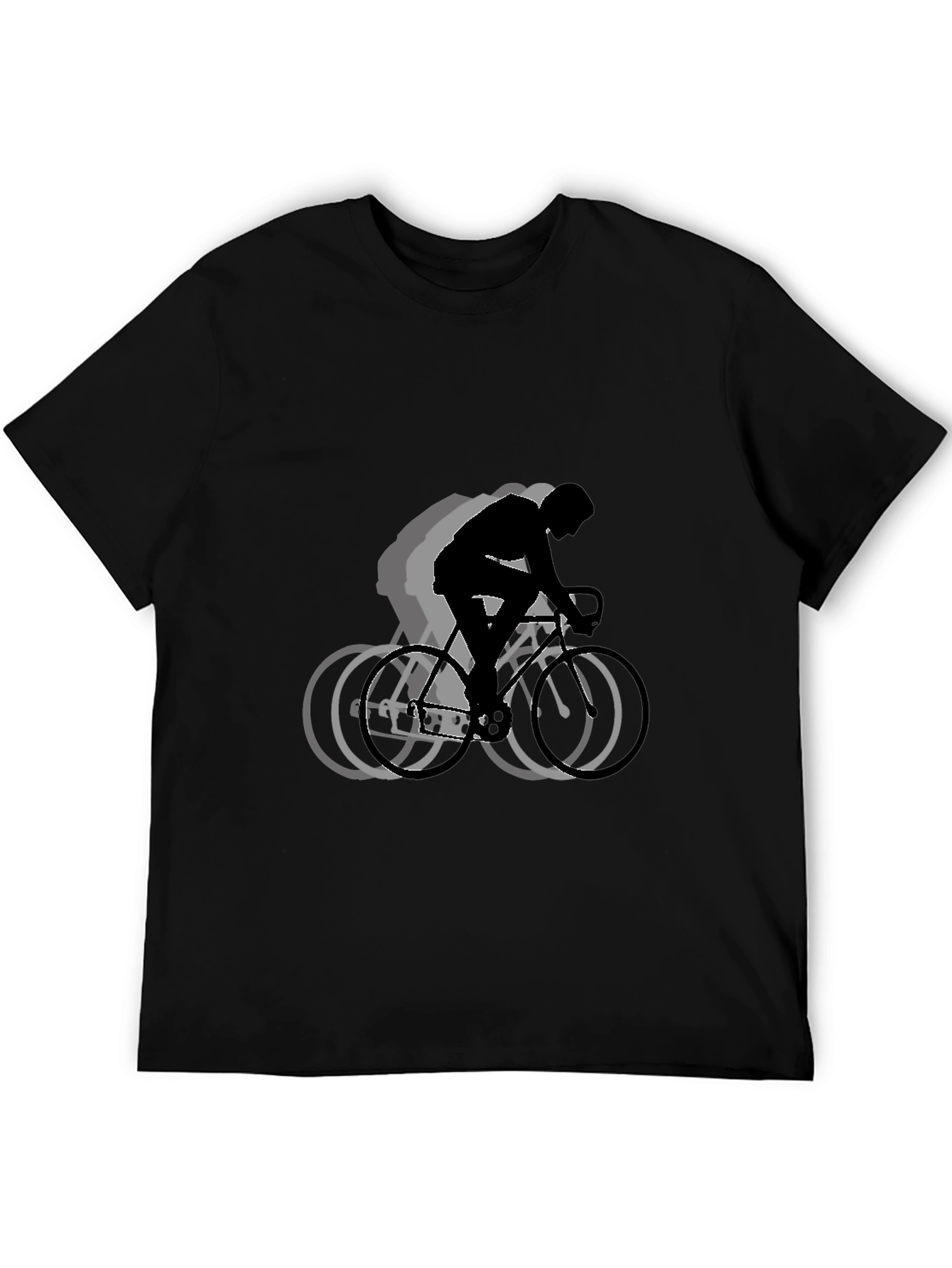 Biker Silhouette Graphic T-Shirt - Black