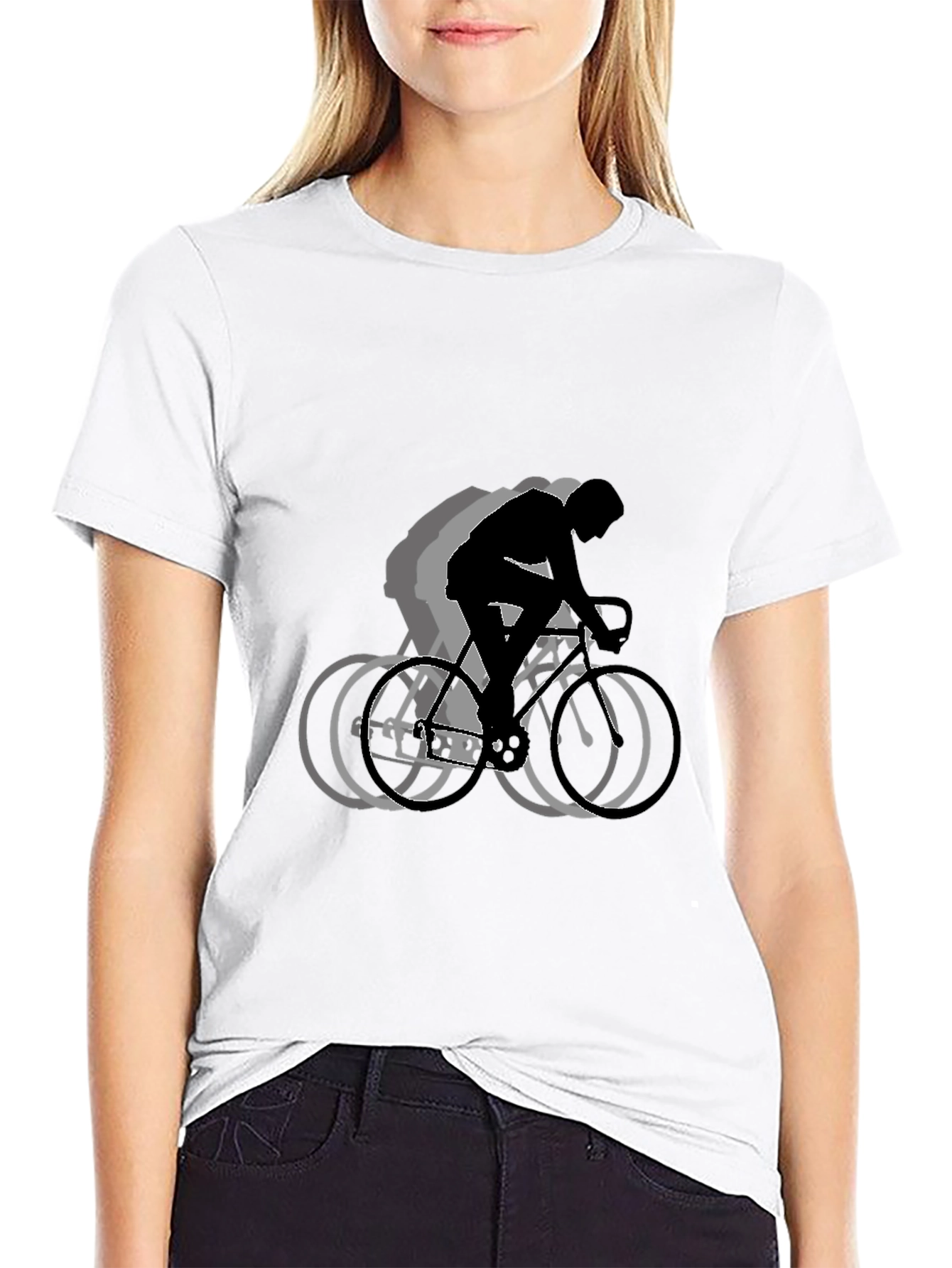 Biker Silhouette Graphic T-Shirt - Black