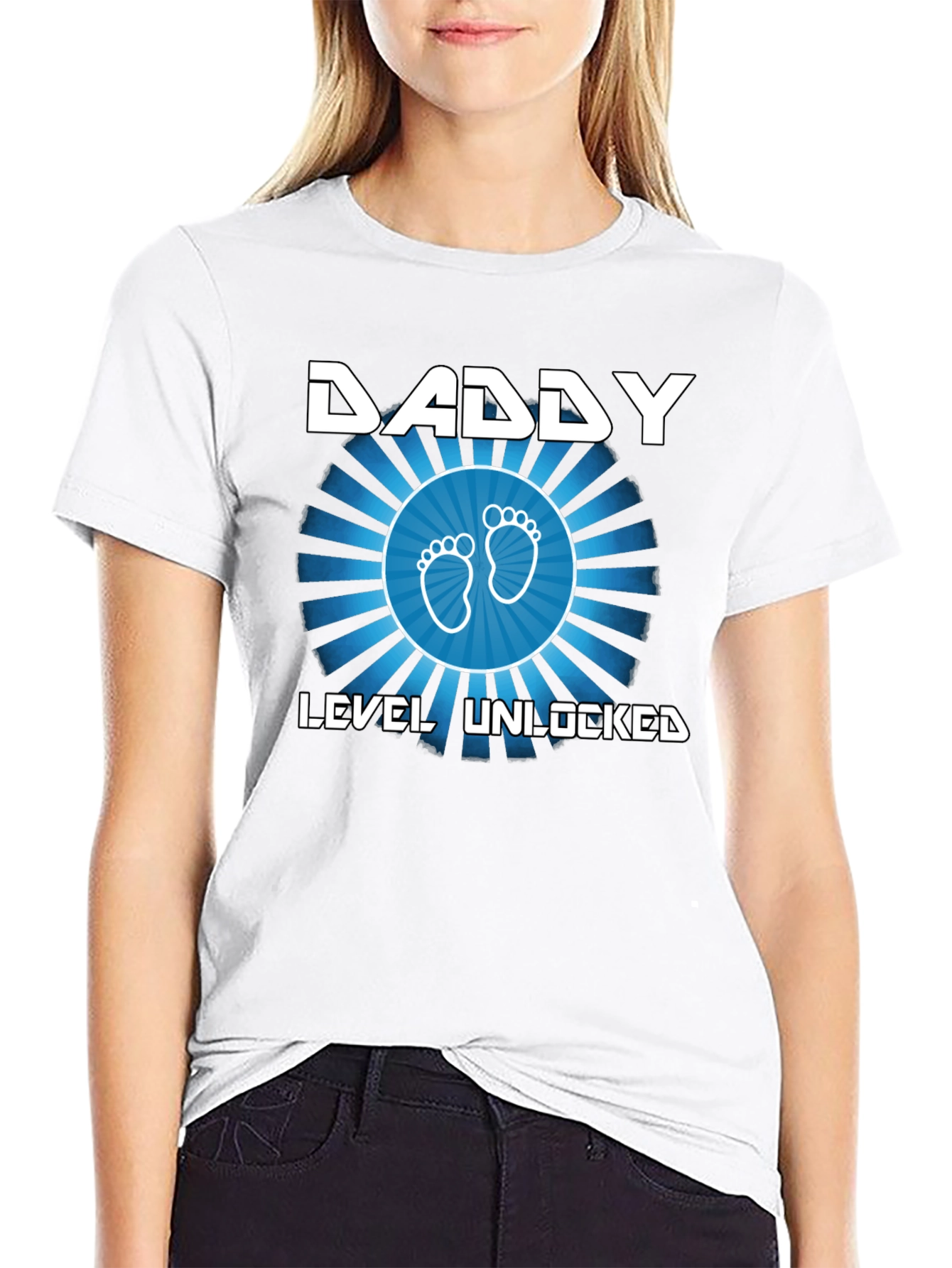 Daddy Level Unlocked Black T-Shirt
