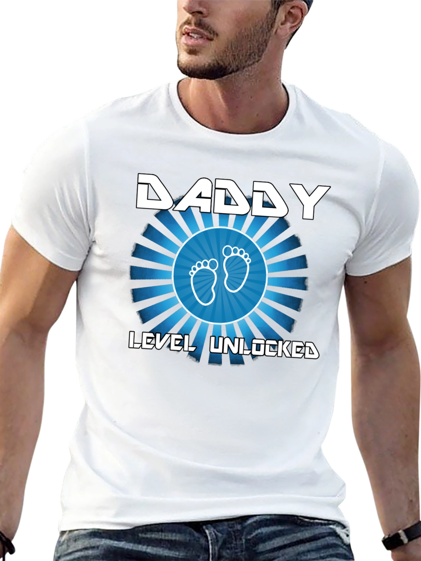 Daddy Level Unlocked Black T-Shirt