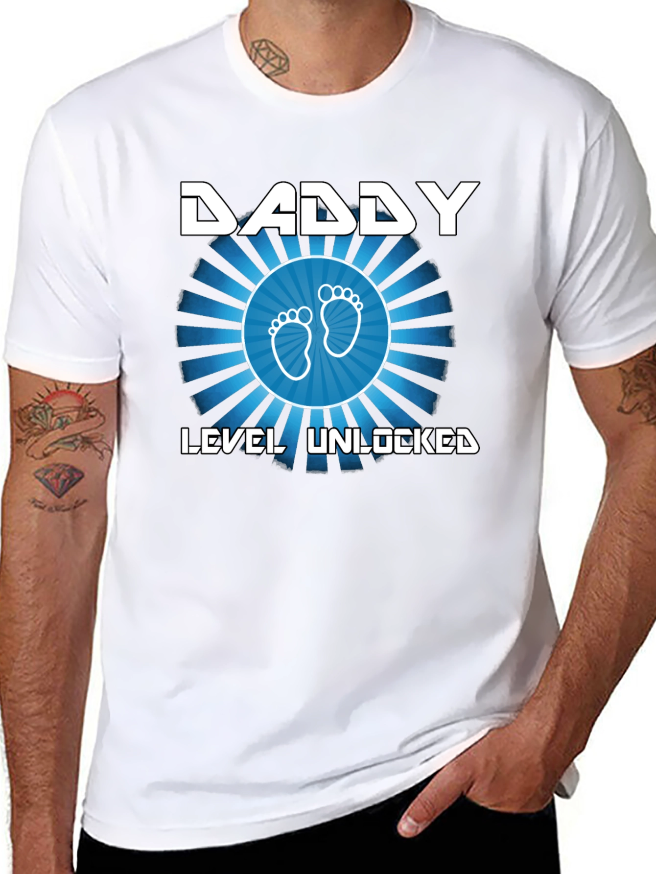 Daddy Level Unlocked Black T-Shirt