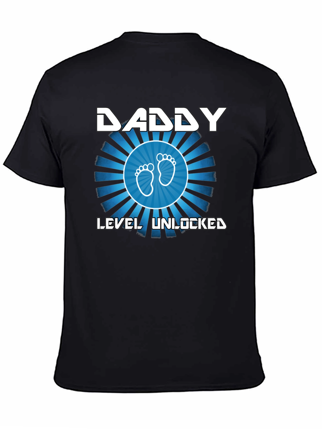 Daddy Level Unlocked Black T-Shirt