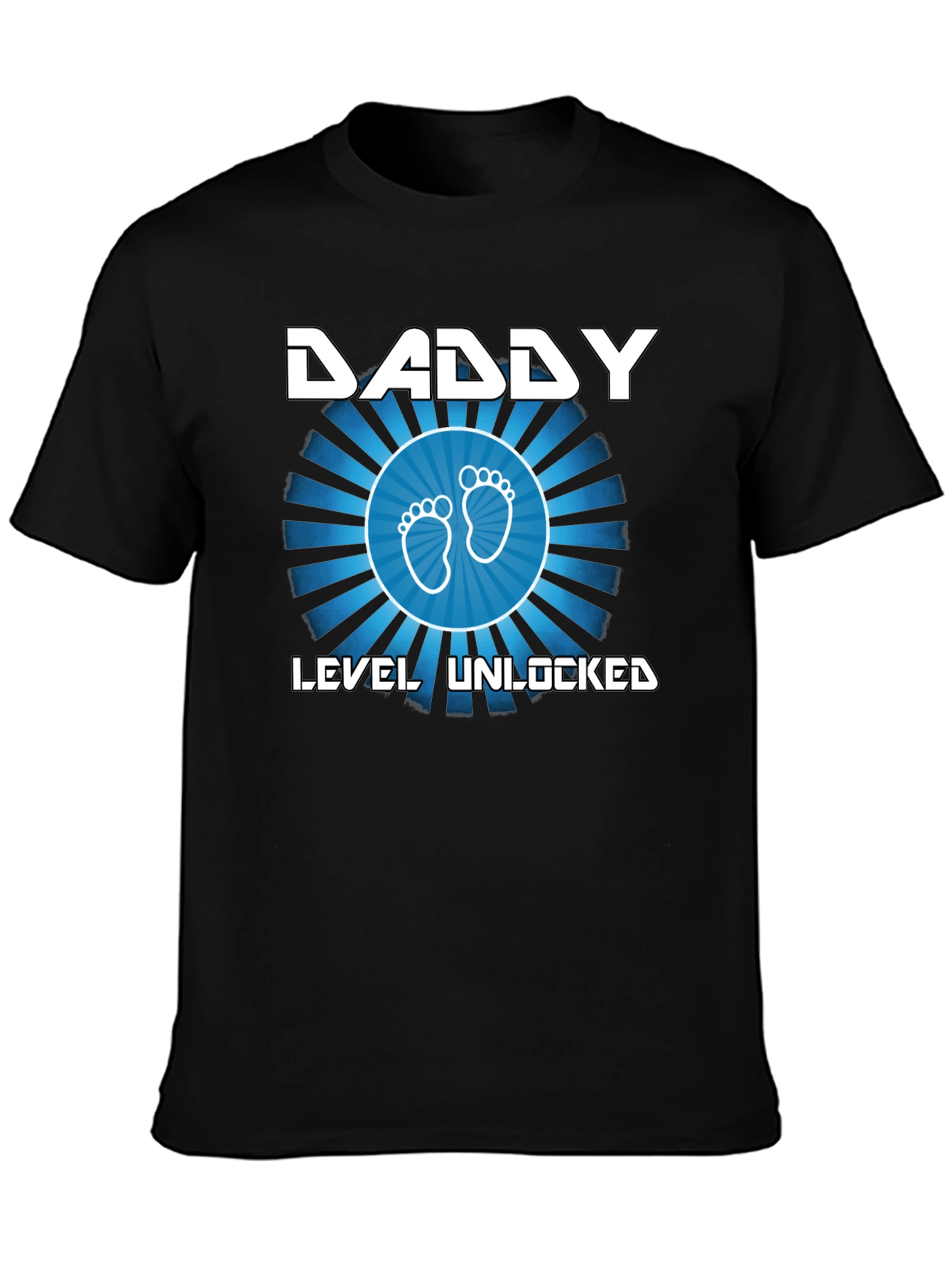 Daddy Level Unlocked Black T-Shirt