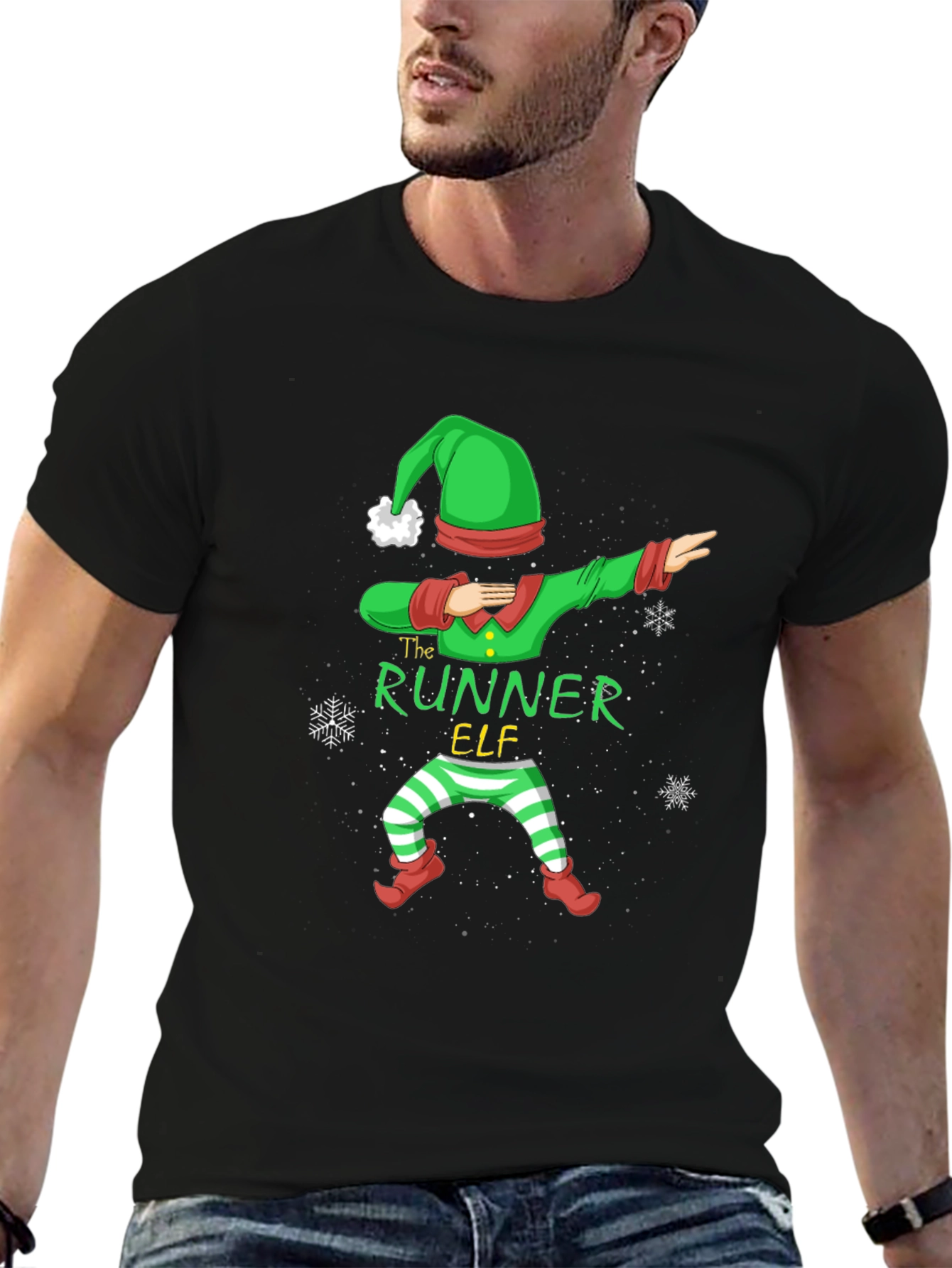 The Runner Elf Holiday T-Shirt - Black