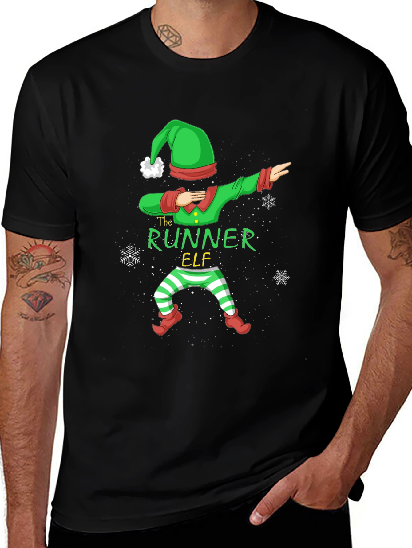 The Runner Elf Holiday T-Shirt - Black