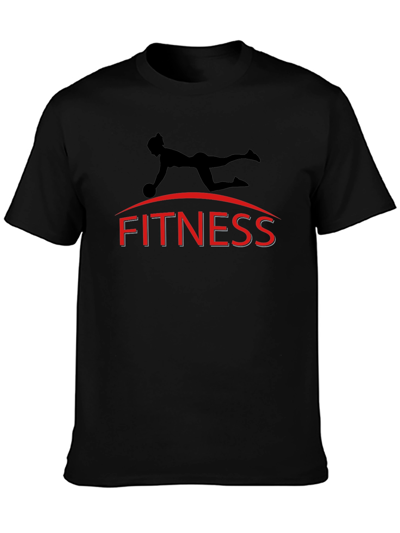 Fitness Motivation Black T-Shirt with Workout Design